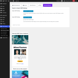 Page screenshot: CMP Settings &rarr; CMP Advanced Setup &rarr; Import/Export