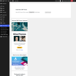 Page screenshot: CMP Settings &rarr; Upload CMP Theme