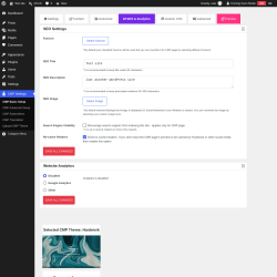 Page screenshot: CMP Settings &rarr; SEO & Analytics