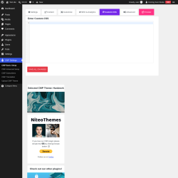 Page screenshot: CMP Settings &rarr; Custom CSS