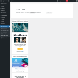 Page screenshot: CMP Settings &rarr; Upload CMP Theme