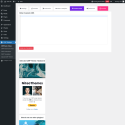 Page screenshot: CMP Settings &rarr; Custom CSS