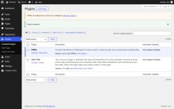 Page screenshot: Plugins &lsaquo; Test site &mdash; WordPress