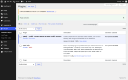 Page screenshot: Plugins &lsaquo; Test site &mdash; WordPress