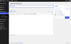 Page screenshot: CMS Blocks &rarr; Add New CMS Block