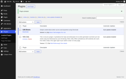 Page screenshot: Plugins &lsaquo; Test site &mdash; WordPress