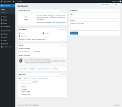 Page screenshot: Dashboard ‹ Test site — WordPress