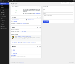Page screenshot: Dashboard &lsaquo; Test site &mdash; WordPress