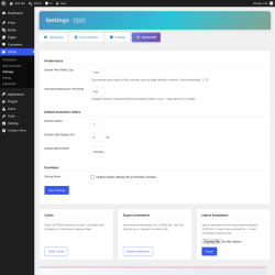 Page screenshot: CMXR &rarr; Settings