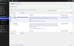 Page screenshot: Plugins &lsaquo; Test site &mdash; WordPress