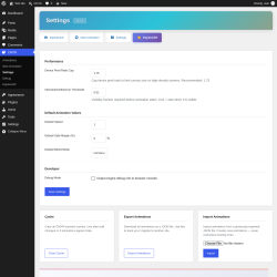 Page screenshot: CMXR &rarr; Settings