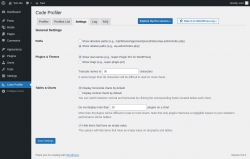 Page screenshot: Code Profiler → Settings