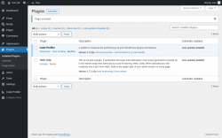 Page screenshot: Plugins ‹ Test site — WordPress