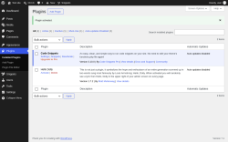 Page screenshot: Plugins &lsaquo; Test site &mdash; WordPress
