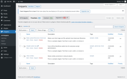 Page screenshot: Snippets &rarr; Functions php