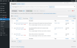 Page screenshot: Snippets &rarr; Functions php