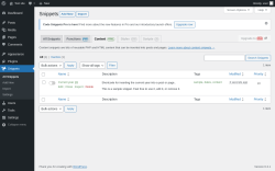 Page screenshot: Snippets &rarr; Content html