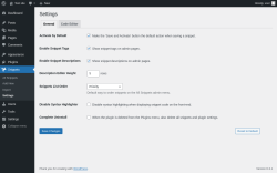 Page screenshot: Snippets &rarr; Settings