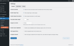 Page screenshot: Snippets &rarr; Settings