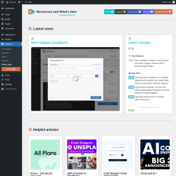 Page screenshot: Snippets → What’s New