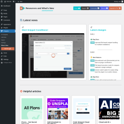 Page screenshot: Snippets → What’s New