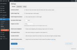 Page screenshot: Snippets → Settings