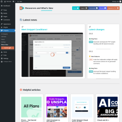 Page screenshot: Snippets → What’s New