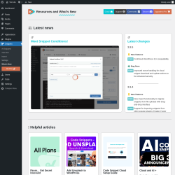 Page screenshot: Snippets &rarr; What&rsquo;s New