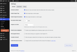 Page screenshot: Snippets &rarr; Settings