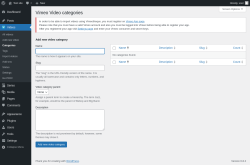 Page screenshot: Videos → Categories