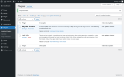 Page screenshot: Plugins ‹ Test site — WordPress