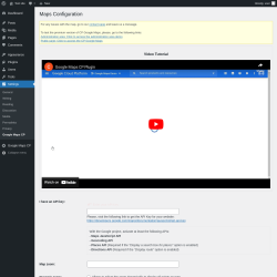 Page screenshot: Google Maps CP ‹ Test site — WordPress