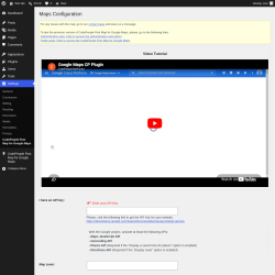Page screenshot: CodePeople Post Map for Google Maps &lsaquo; Test site &mdash; WordPress