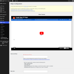 Page screenshot: CodePeople Post Map for Google Maps &lsaquo; Test site &mdash; WordPress