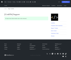 Page screenshot: CodePile → Support Forum