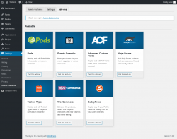 Page screenshot: Settings &rarr; Admin Columns &rarr; Add-ons