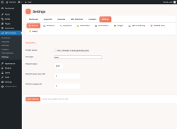 Page screenshot: SEO Content &rarr; Settings
