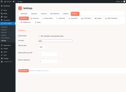 Page screenshot: SEO Content &rarr; Settings
