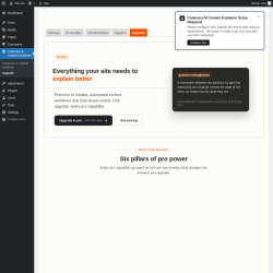 Page screenshot: Codevera AI Content Explainer &rarr; Upgrade