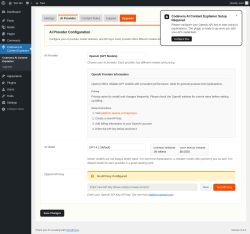 Page screenshot: Codevera AI Content Explainer &rarr; 
                    AI Provider                