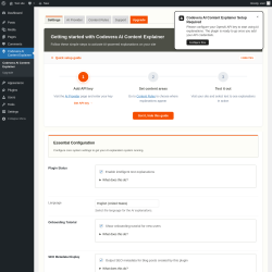 Page screenshot: Codevera AI Content Explainer &rarr; Upgrade &rarr; 
                    Settings                