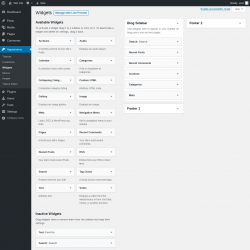 Page screenshot: Widgets ‹ Test site — WordPress