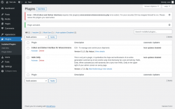 Page screenshot: Plugins &lsaquo; Test site &mdash; WordPress