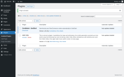 Page screenshot: Plugins ‹ Test site — WordPress