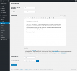 Page screenshot: Settings → Come Back!