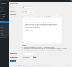 Page screenshot: Settings → Come Back!