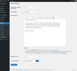 Page screenshot: Settings → Come Back!