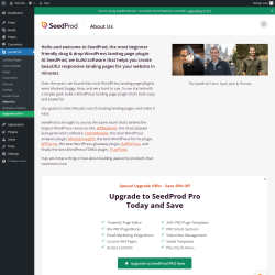Page screenshot: SeedProd &rarr; About Us
