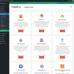 Page screenshot: SeedProd &rarr; Growth Tools