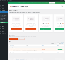 Page screenshot: SeedProd → Landing Pages